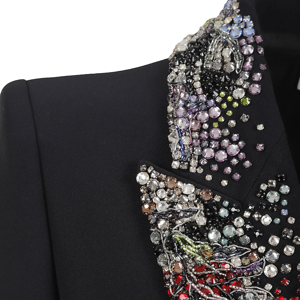 Giacca mono petto in lana grigia 848632 QEAAA1000 ALEXANDER MCQUEEN 