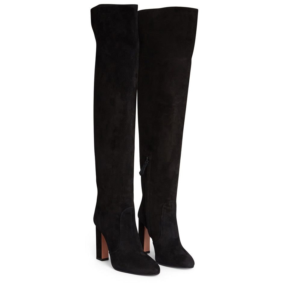 Stivale "Joplin" in camoscio nero JPLHIGB0 SUE000 AQUAZZURA 