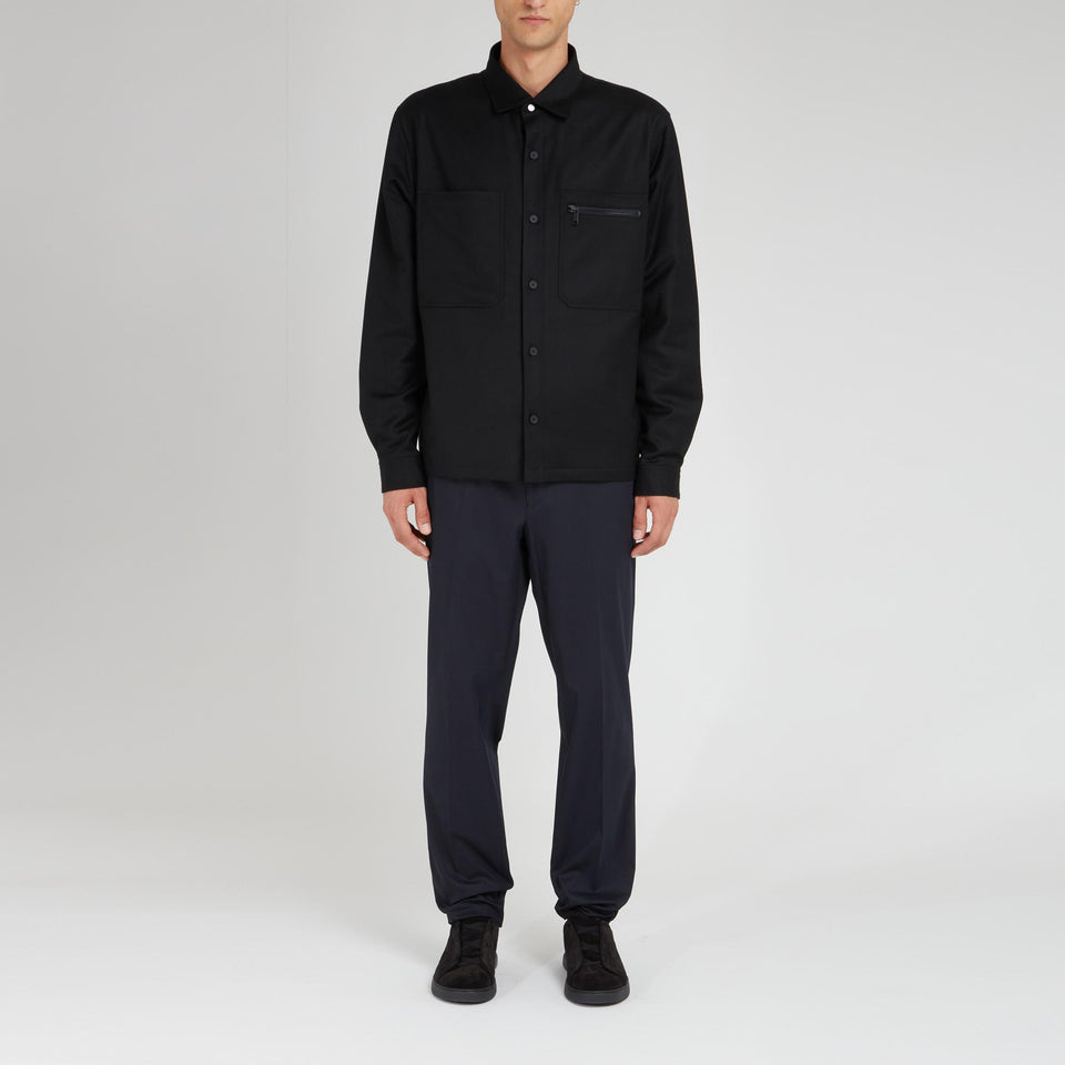 Camicia in lana nera