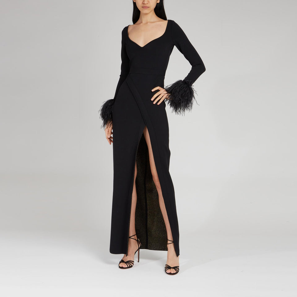 Abito lungo in maglia nero 13655 BLACK ELIE SAAB 