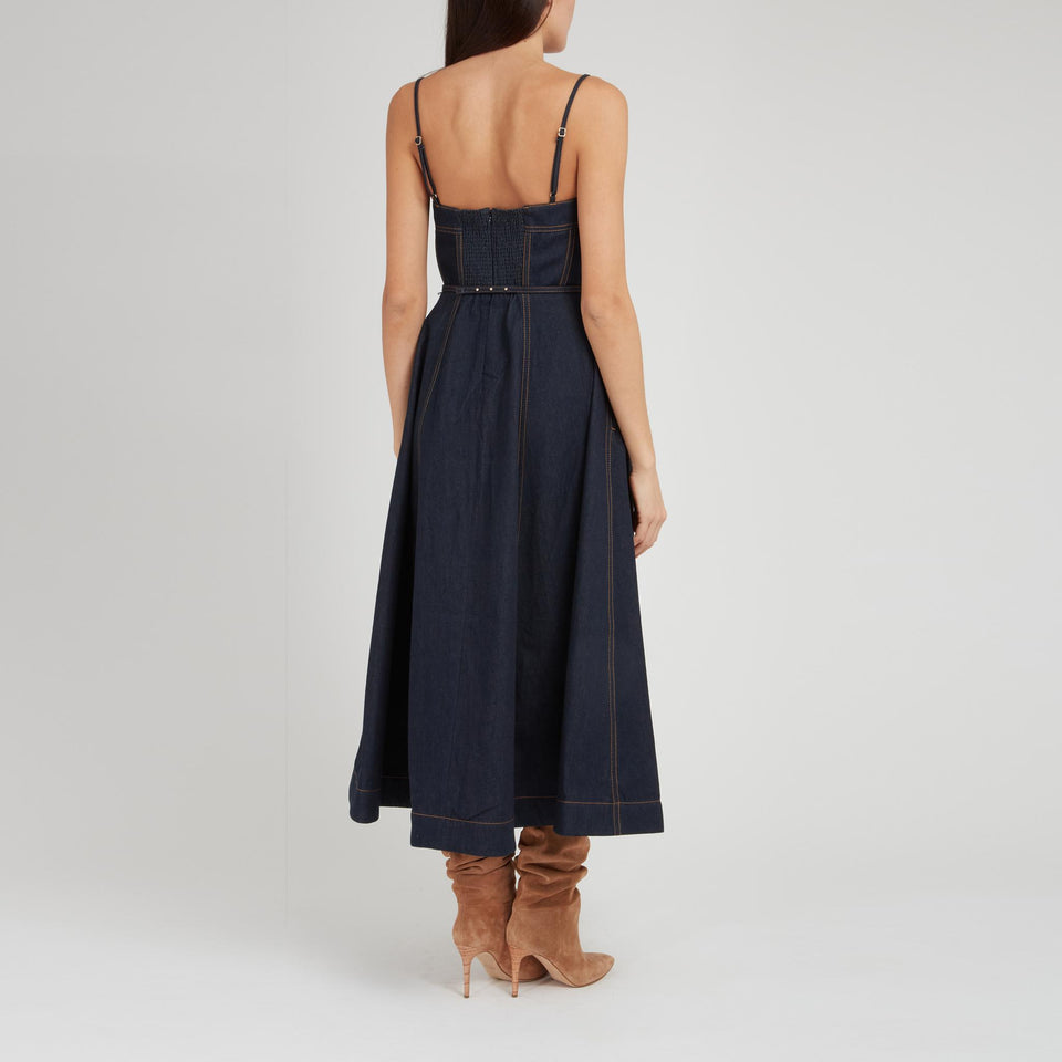 "Crush" dress in blue denim