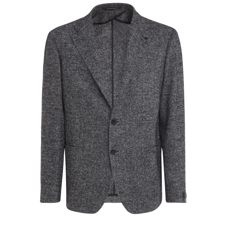 Blazer mono petto in lana grigio