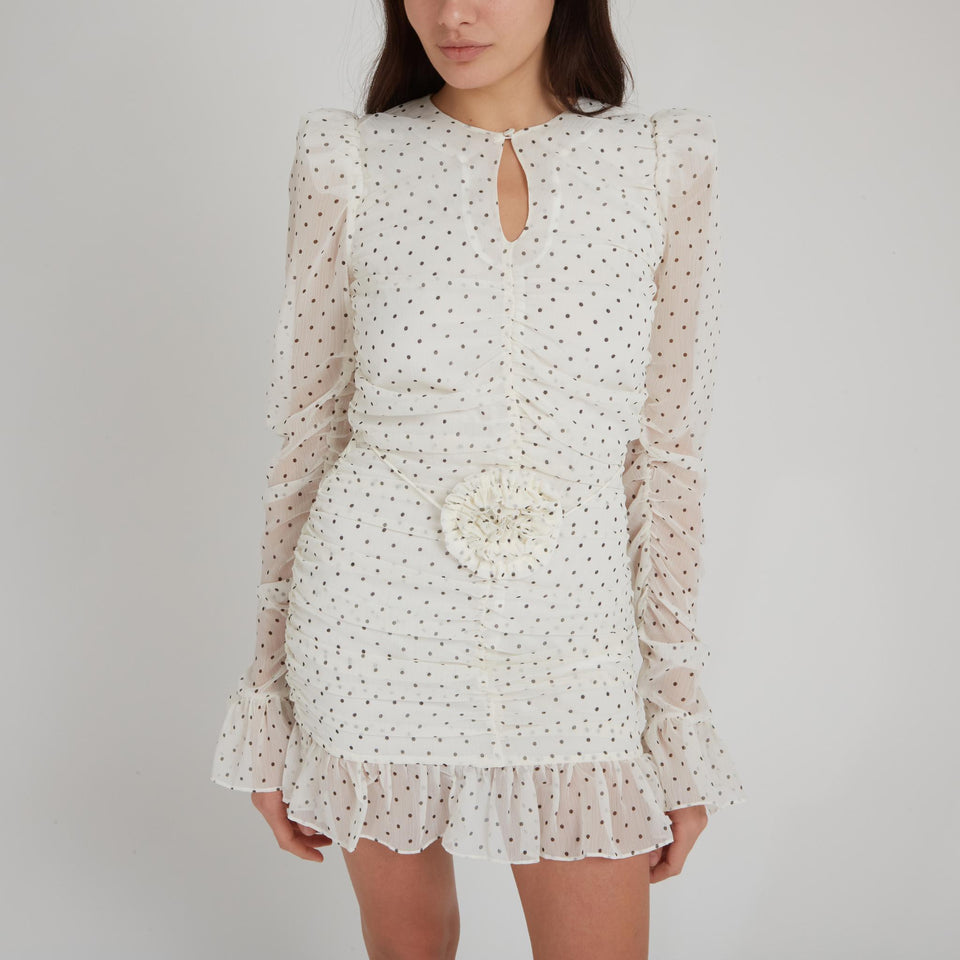 Abito corto in tessuto bianco