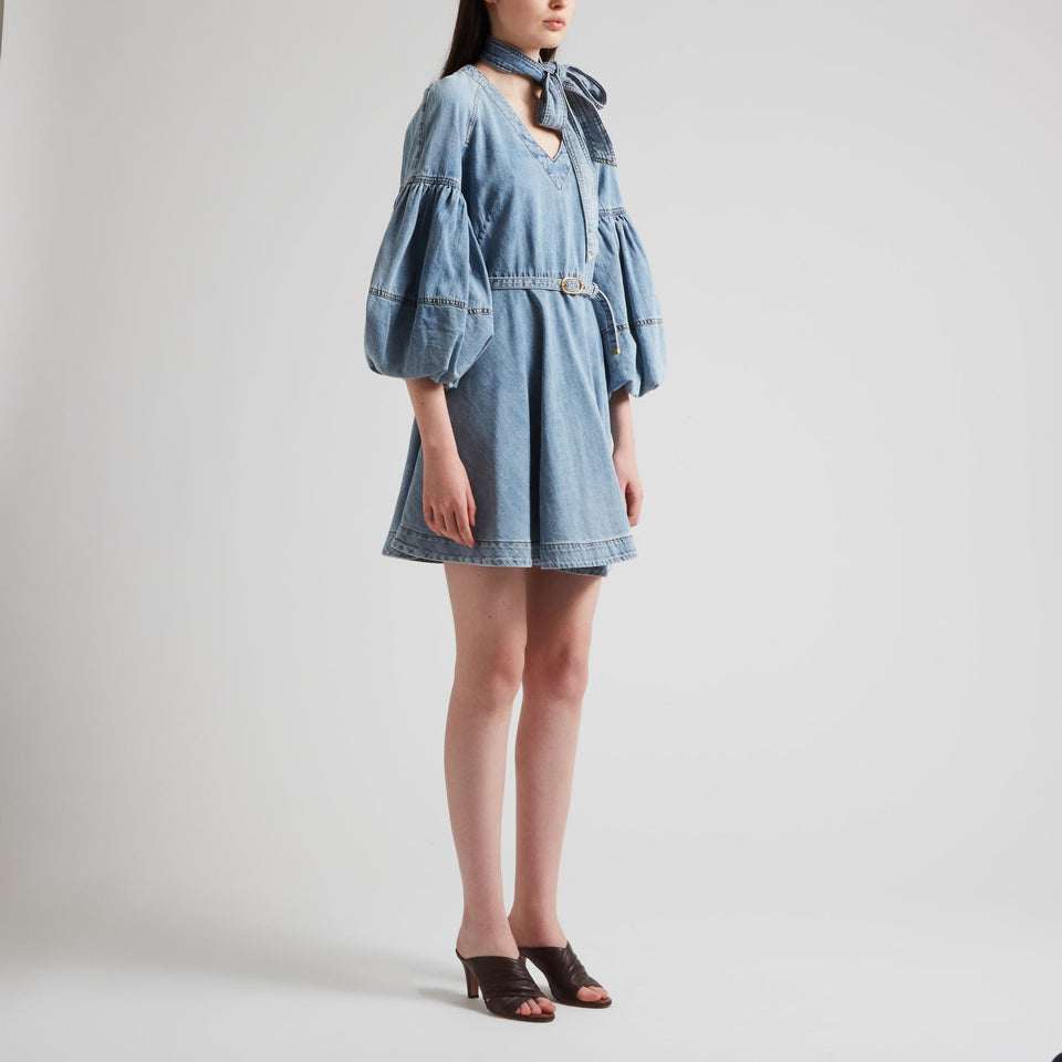 Blue denim dress