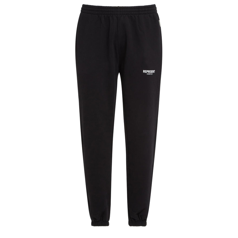 Black cotton jogger pants