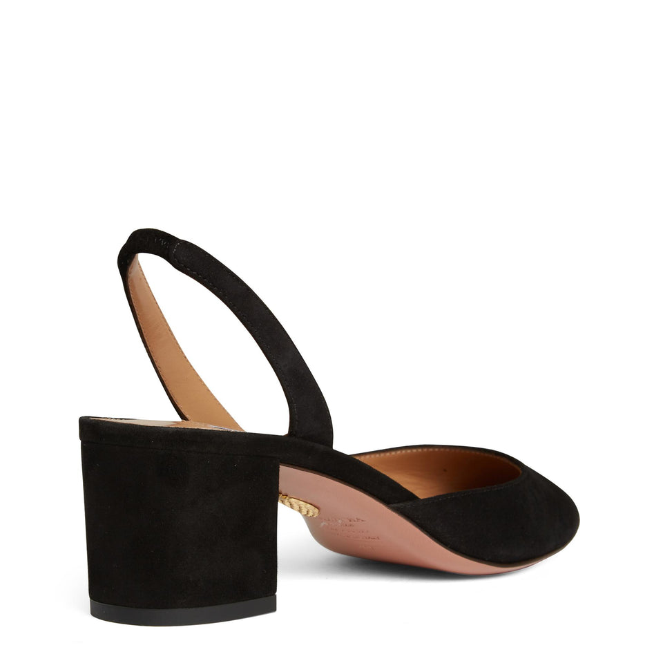 Slingback "Talita" in suede nero TLTMIDP0 SUE000 AQUAZZURA 