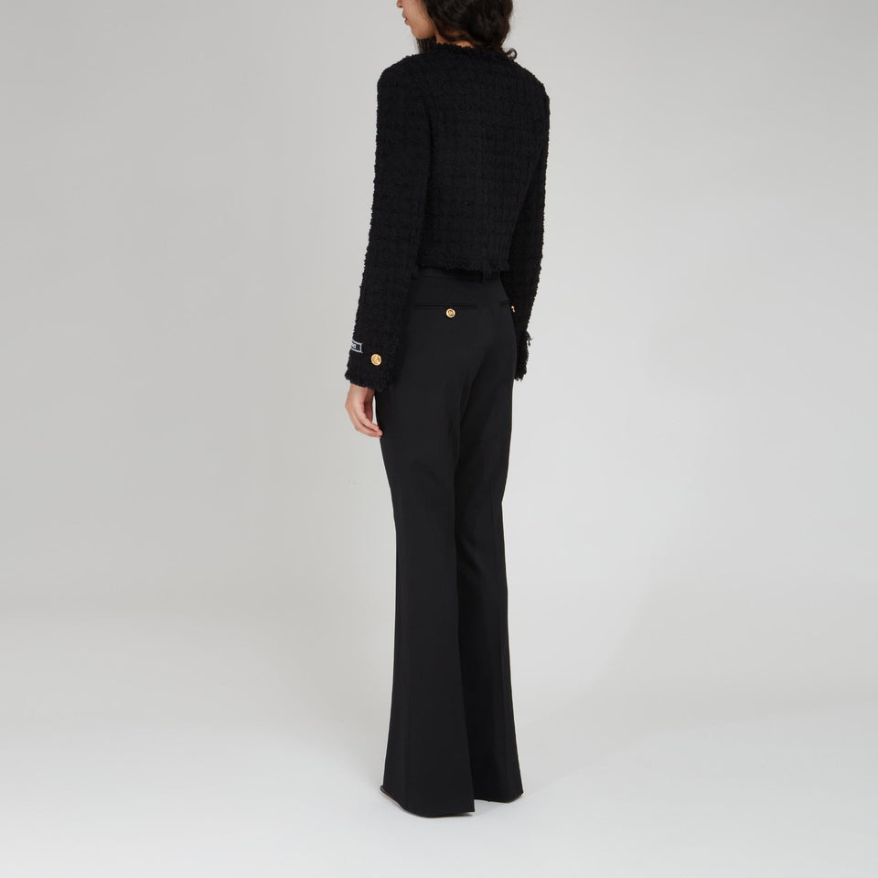 Black Tweed Cardigan Jacket