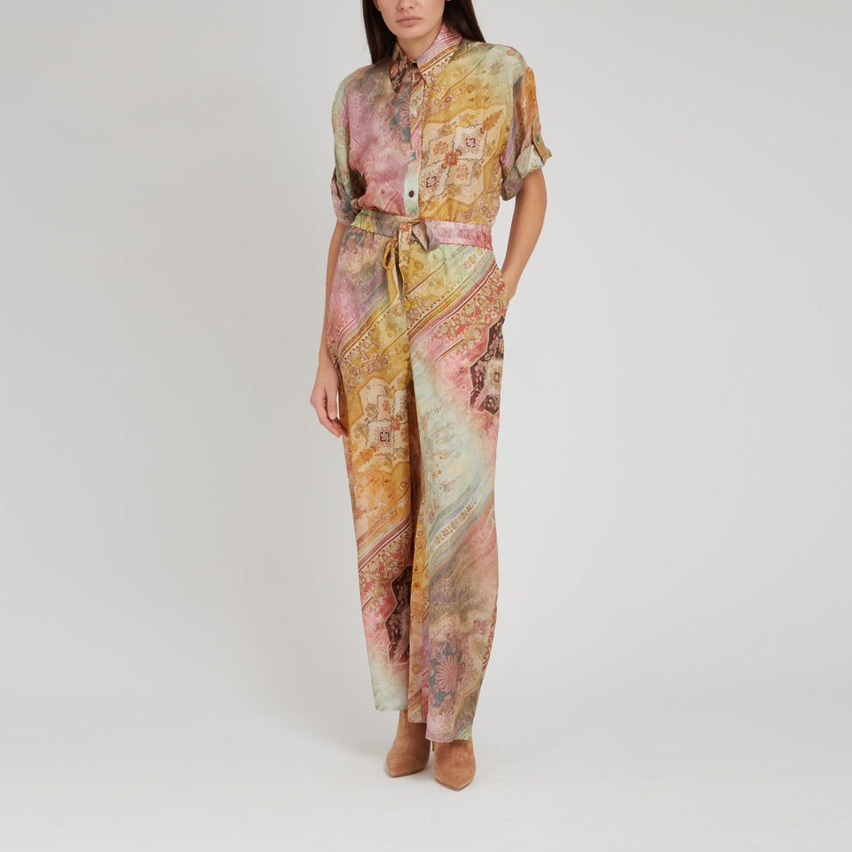 Camicia "Tallow" in seta multicolor