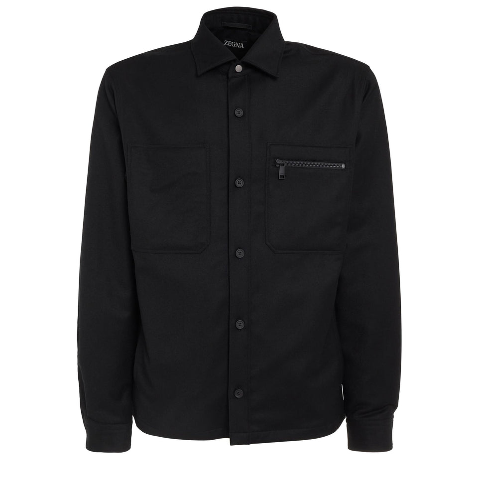 Camicia in lana nera