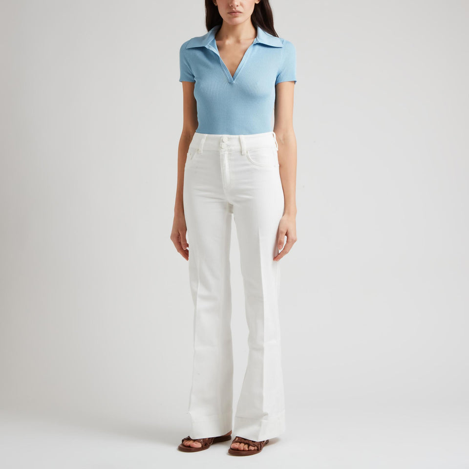"Martha" polo in light blue fabric