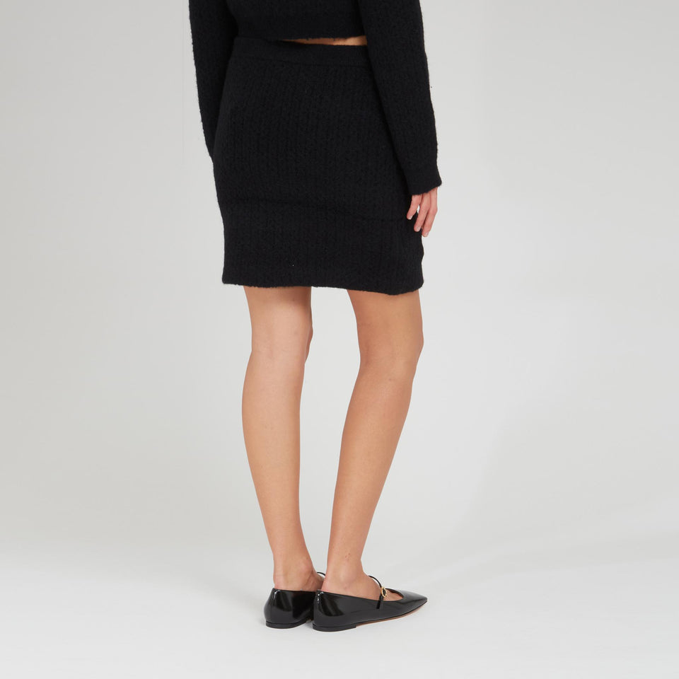 Black fabric mini skirt