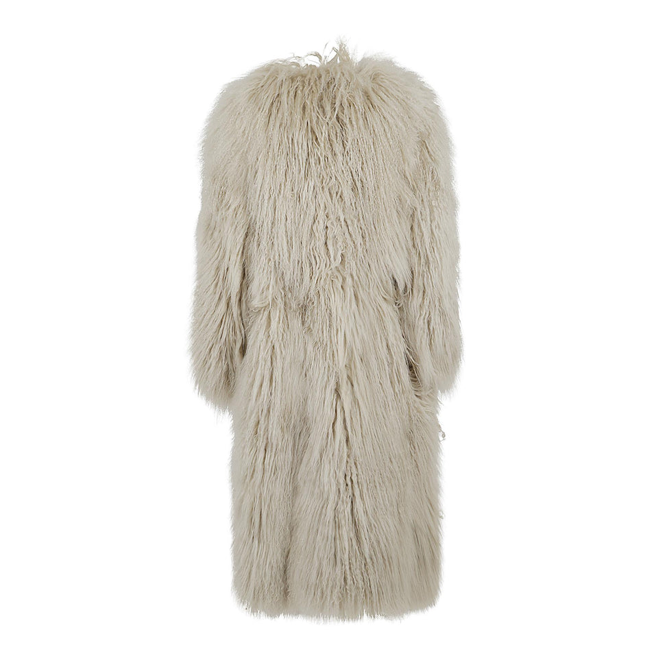 Cappotto in shearling bianco SA25-9016 ALLBEIGE SWORD 