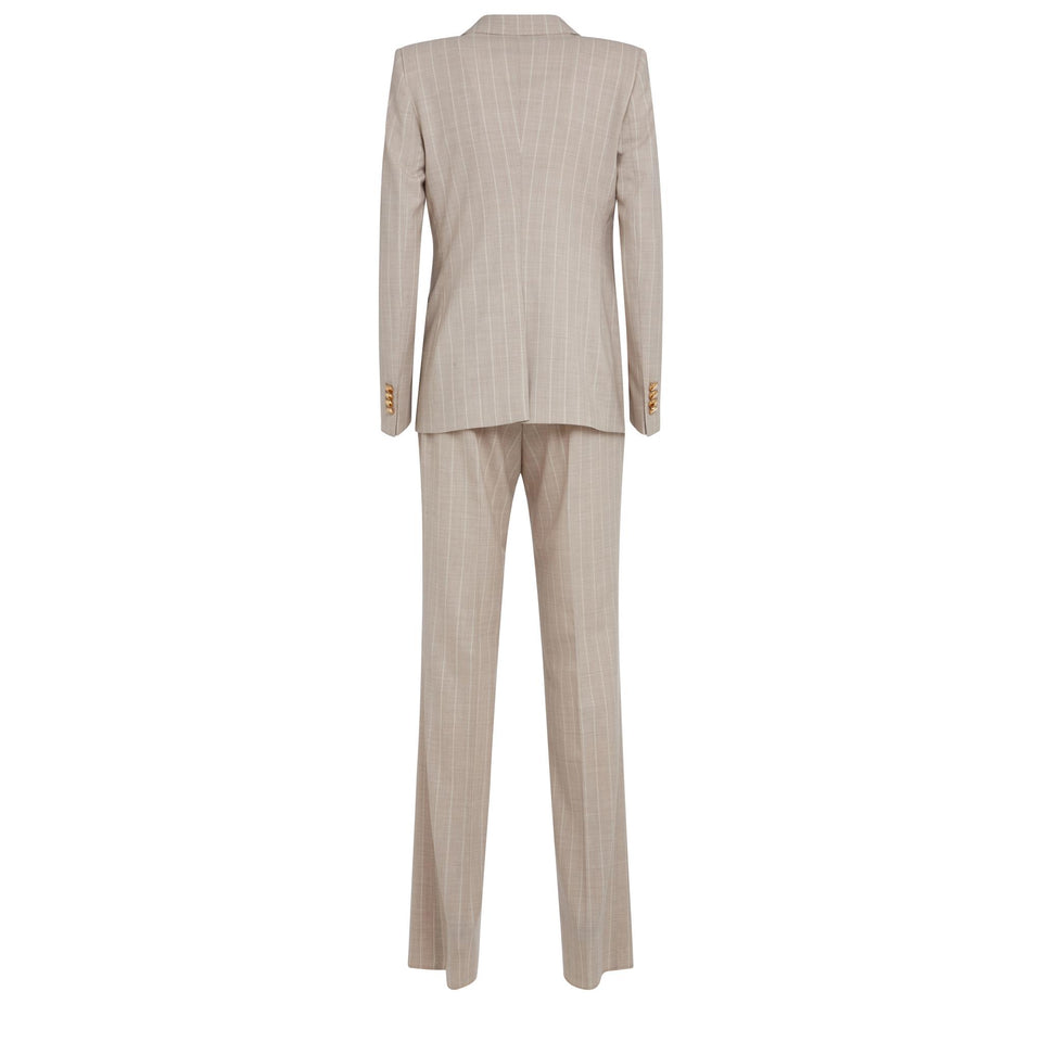 Tailleur in tessuto beige