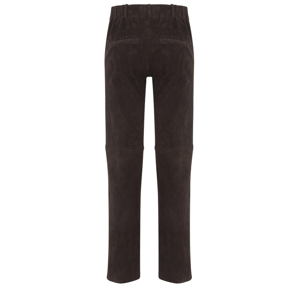 "Jenna" trousers in grey suede