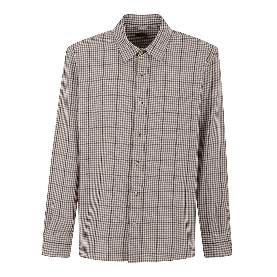 Camicia in lana beige RUGX36A2 STT10023G-054 ZEGNA 