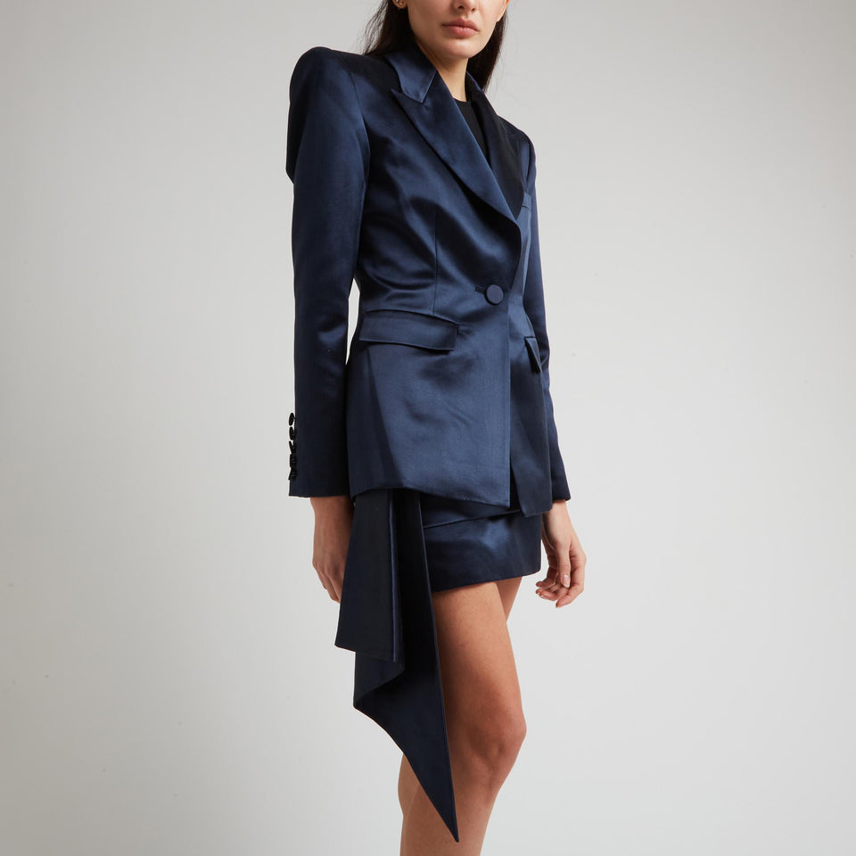 Blazer in raso blu