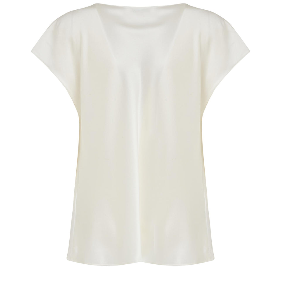 Top in seta bianco