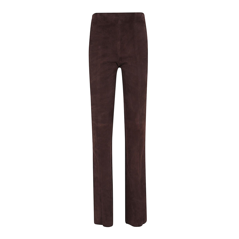 Pantalone "Gege" in suede marrone GEGE VELOURSCASTOR STOULS 