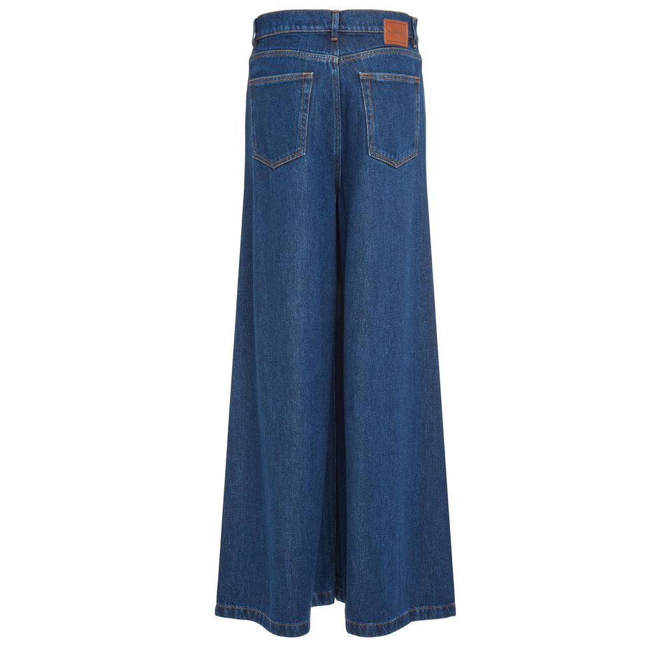 Jeans svasati in denim blu