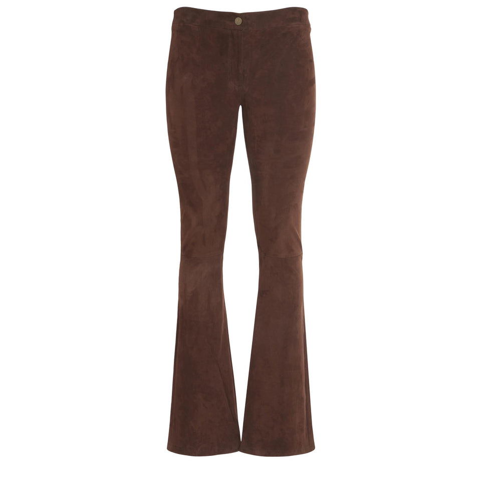 "Izzy" trousers in brown suede