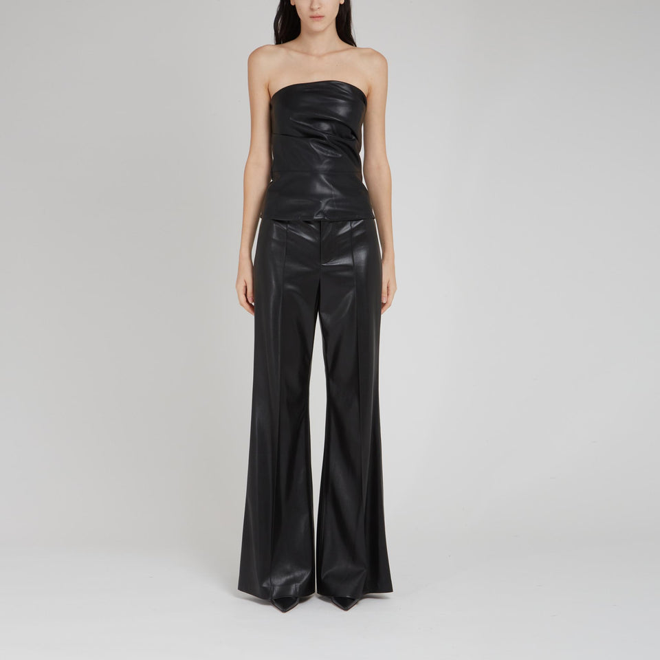 Top in pelle sintetica nero