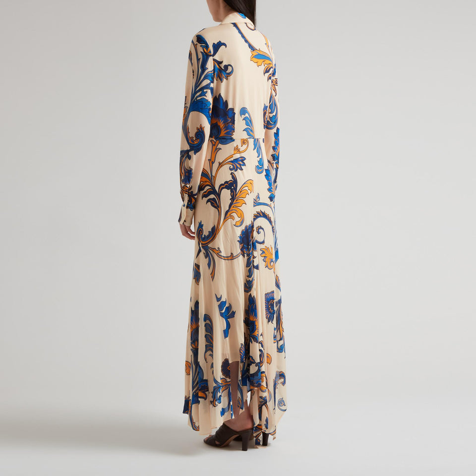 Maxi abito in tessuto multicolor