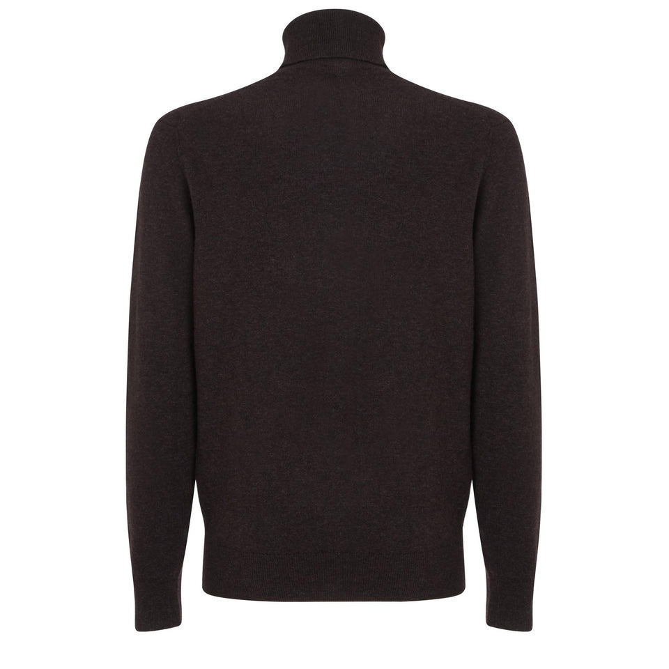 Brown wool and cashmere sweater