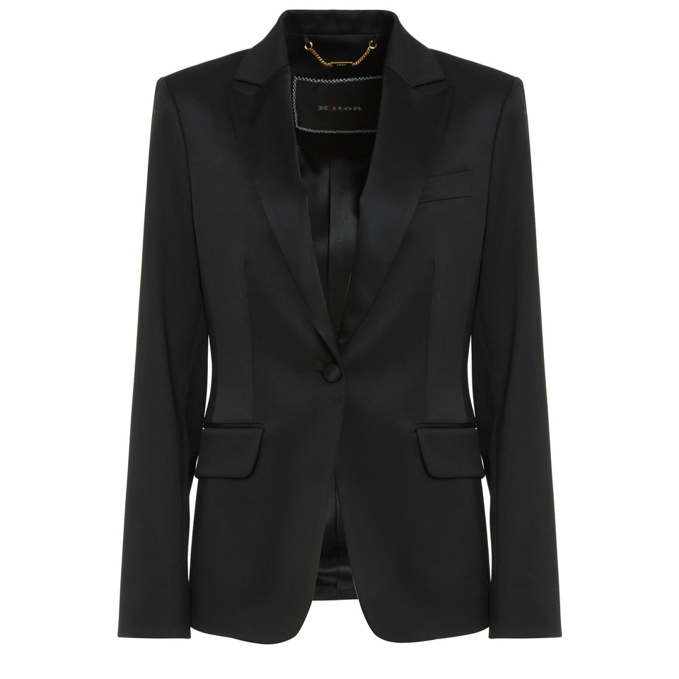 Giacca mono petto in lana nera