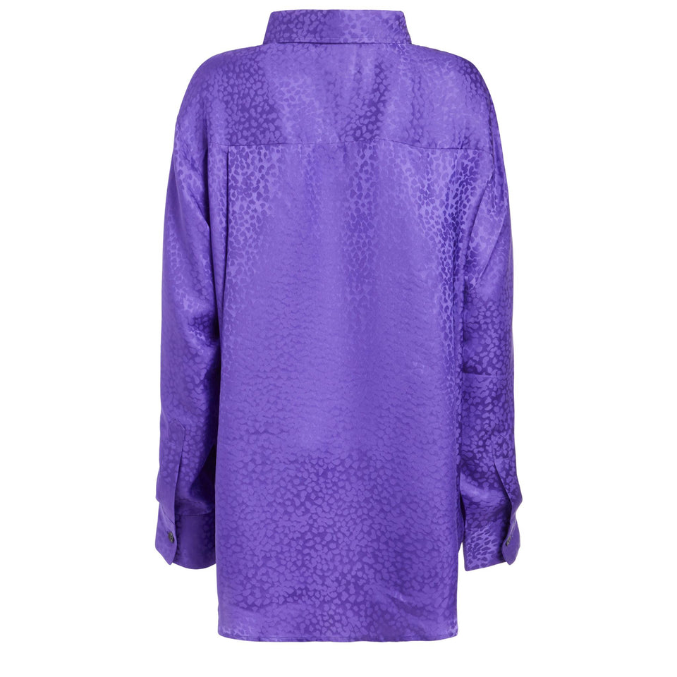Camicia ''Charlie'' in seta viola - GIO MORETTI