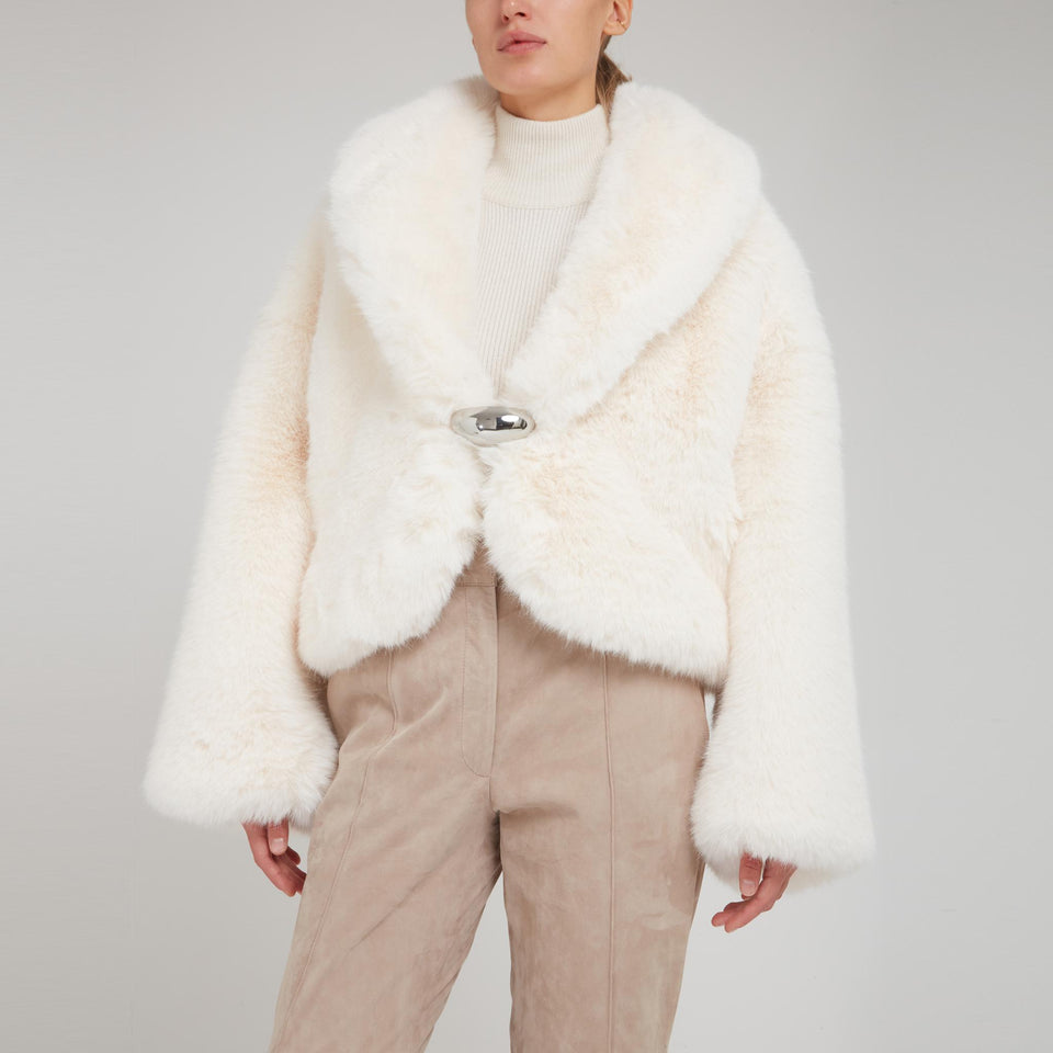 Coat in white shearling – GIO MORETTI