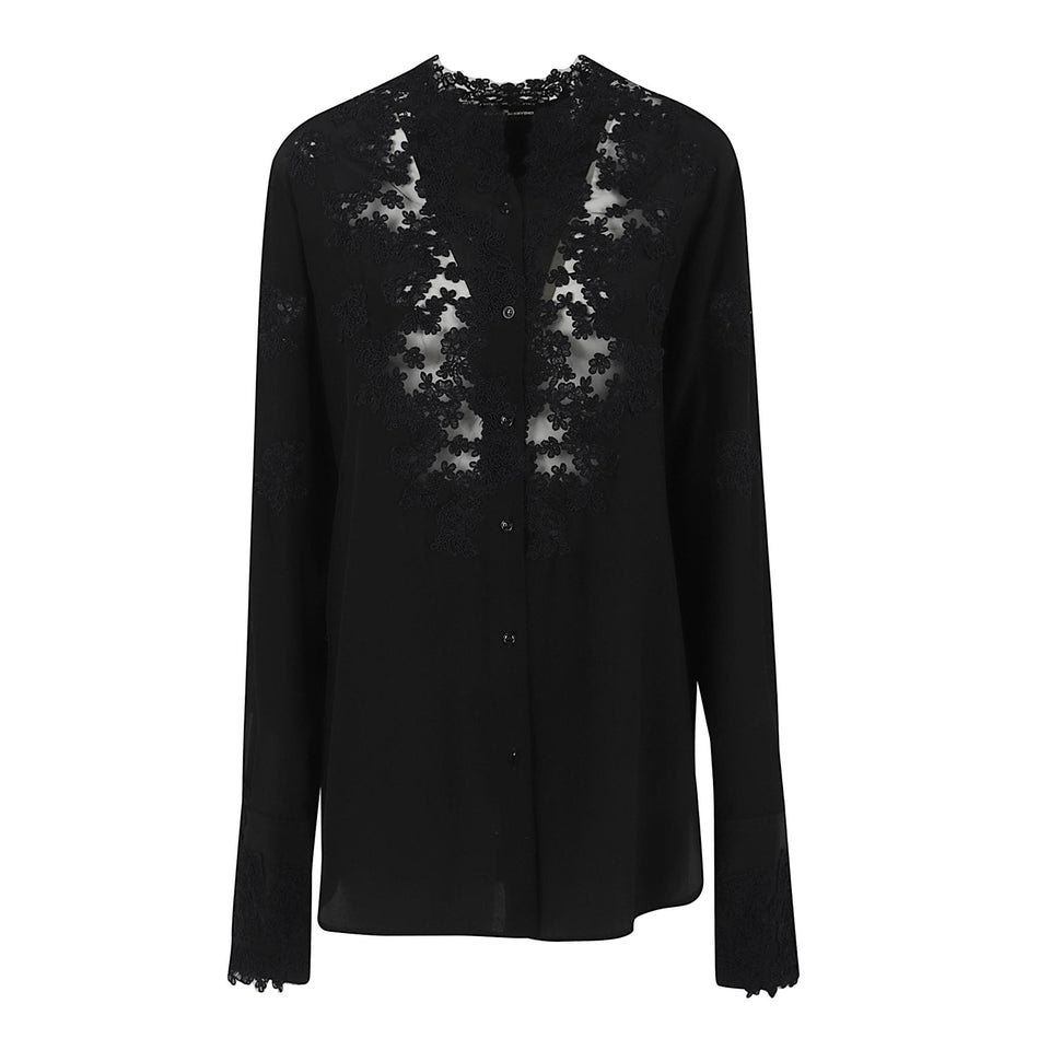 Camicia in seta nera D472K375 VKX95708 ERMANNO SCERVINO 