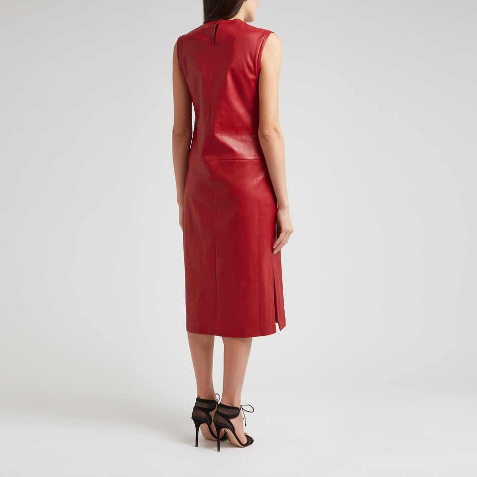 "Caro" red leather dress