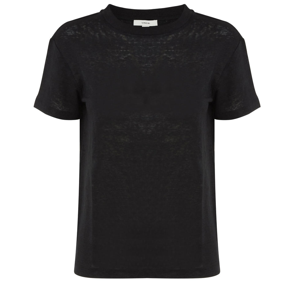 Black cotton T-shirt