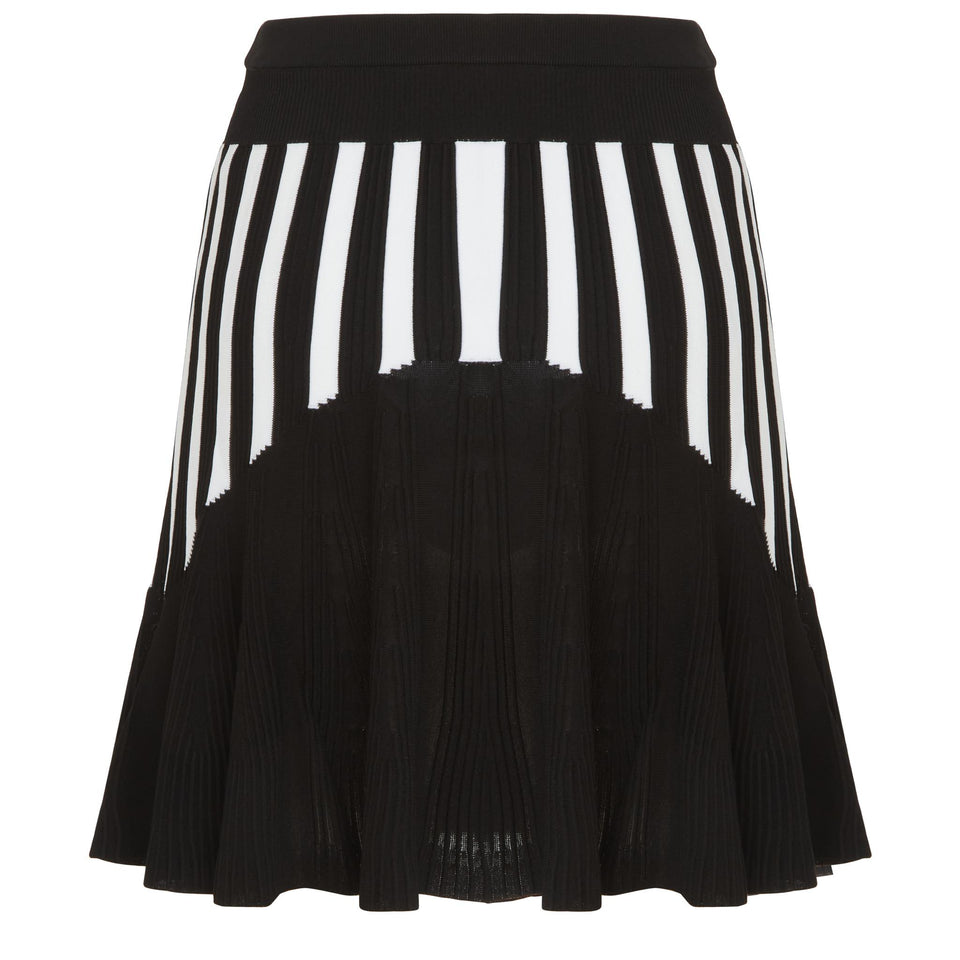 Gonna in tessuto bianca e nera