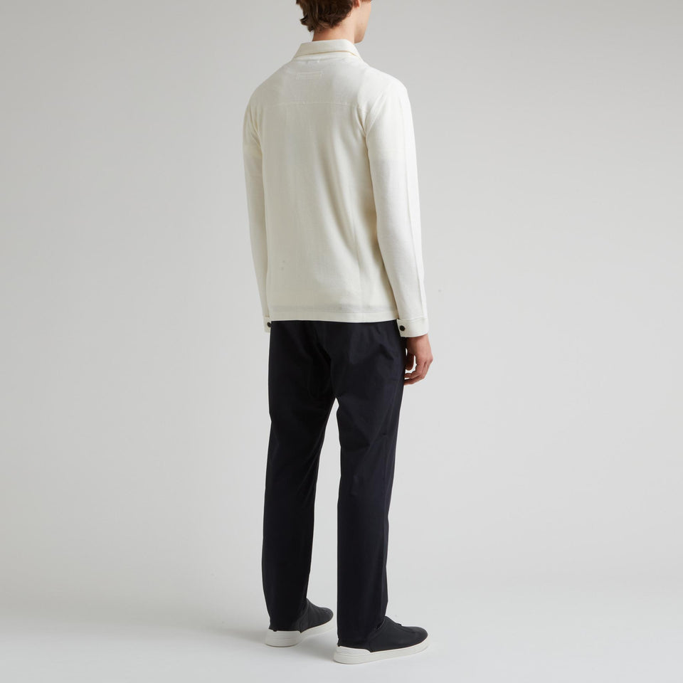 Camicia in lana beige