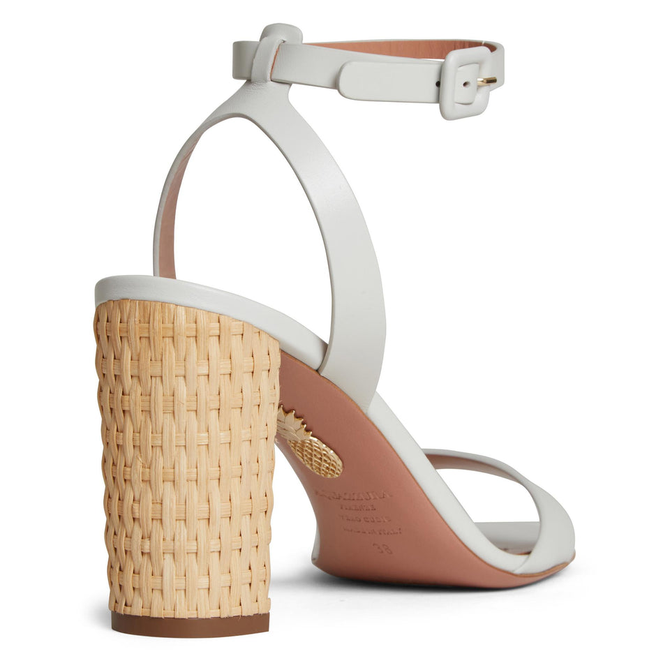 Sandali "Sunseeker" 85 in pelle bianchi SSKMIDS0 CWKFFF AQUAZZURA 