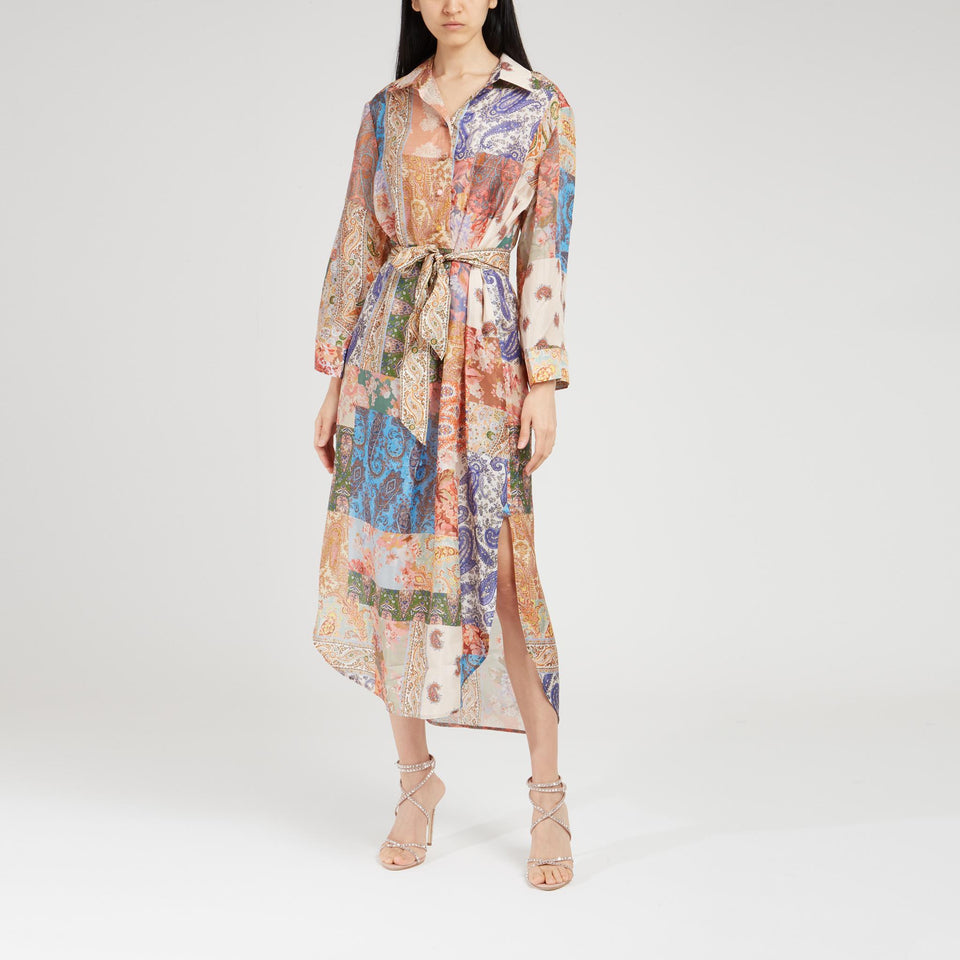 Abito lungo in tessuto multicolor