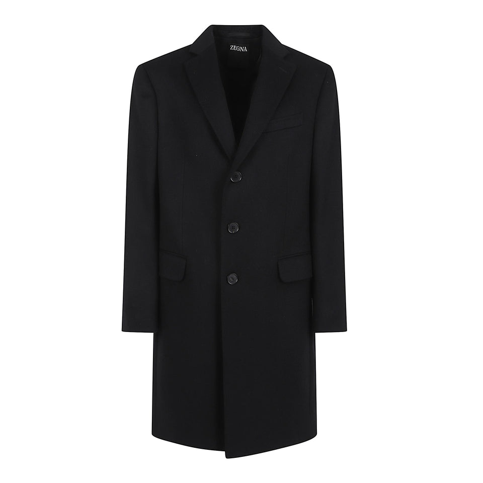 Cappotto mono petto in lana nero R298707A2 4GJ3G0NR-001 ZEGNA 