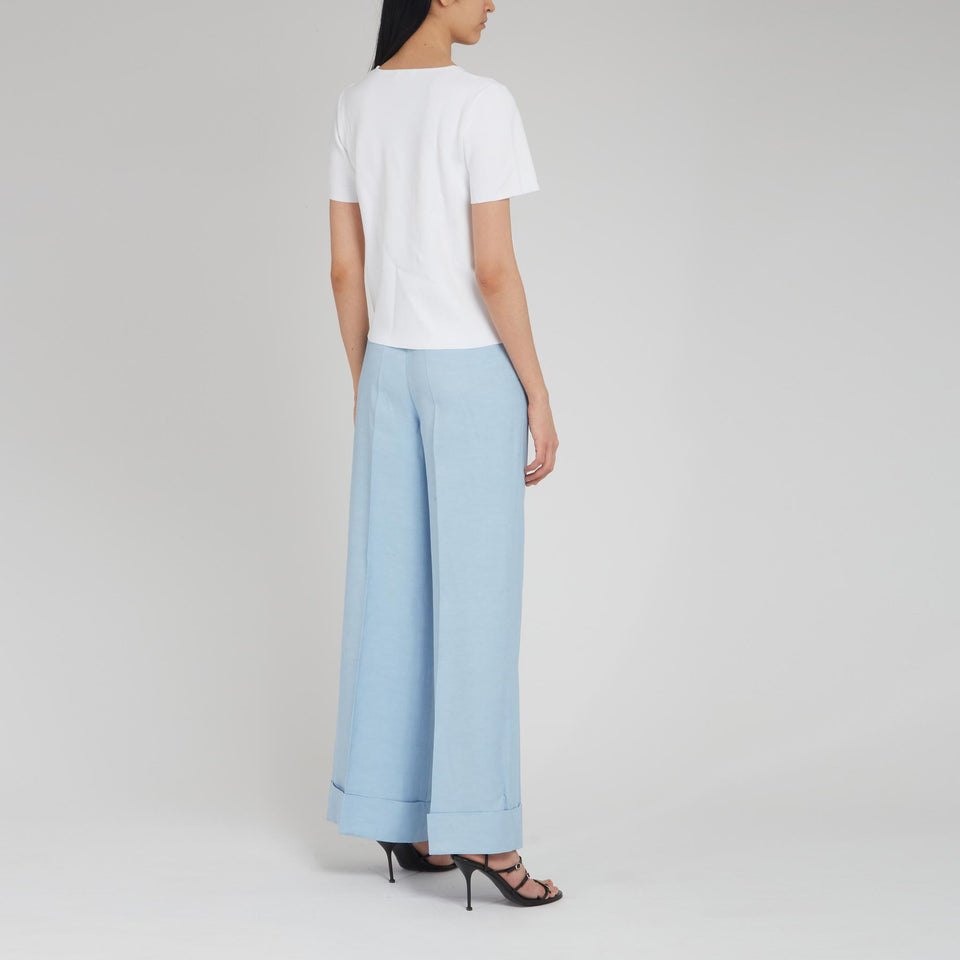 White fabric T-shirt