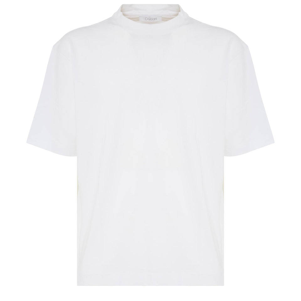 T-shirt in cotone bianca TE01ZGC02 90400 CRUCIANI 