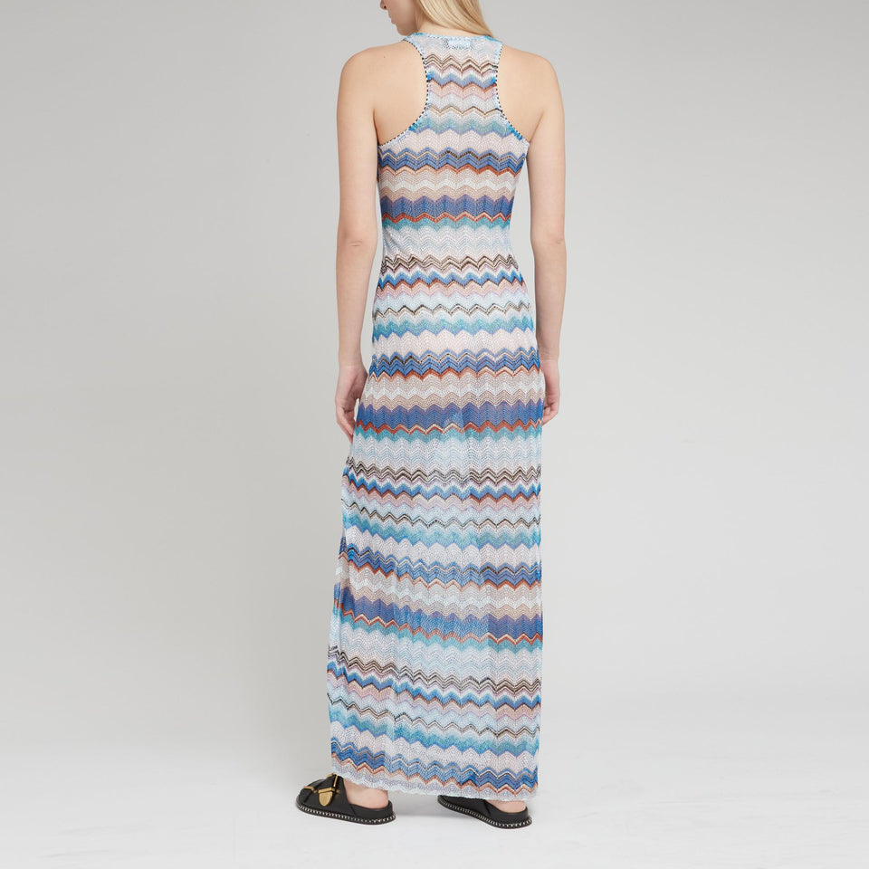 Abito lungo in tessuto multicolor