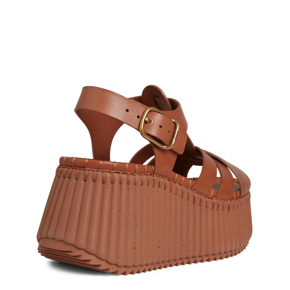 Sandali in pelle marroni CHC24A05DNC 27T CHLOE 