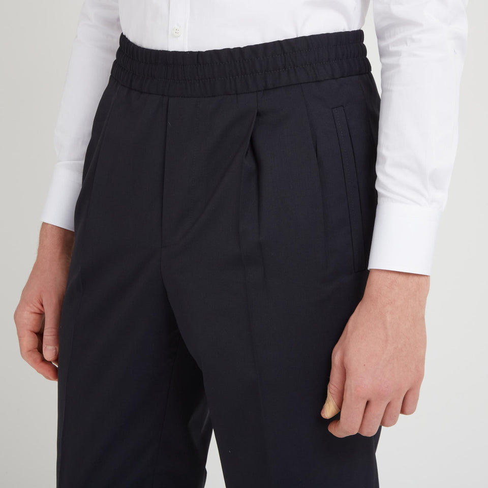 Pantaloni in lana blu