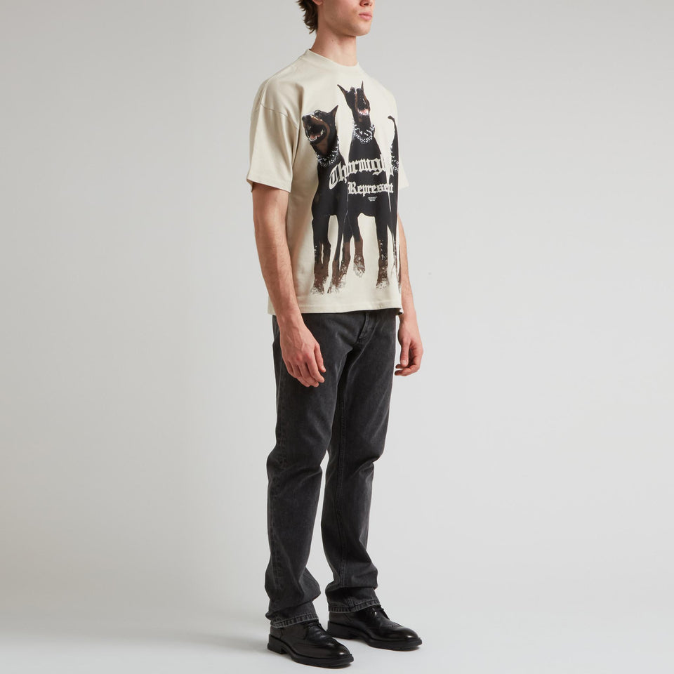 Beige cotton T-shirt