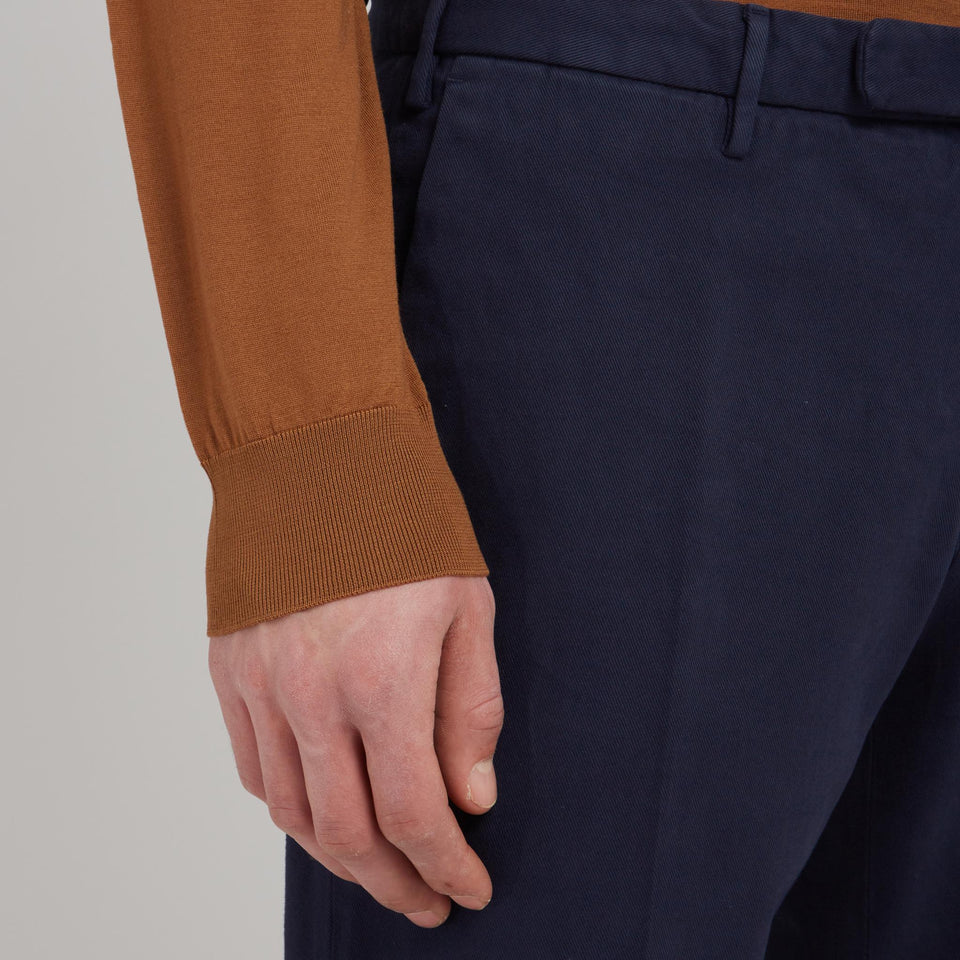 Pantalone slim in cotone blu