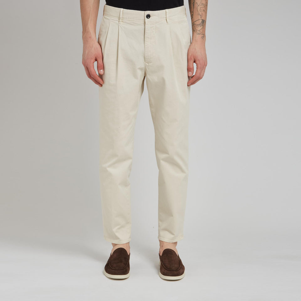 Pantalone in cotone beige