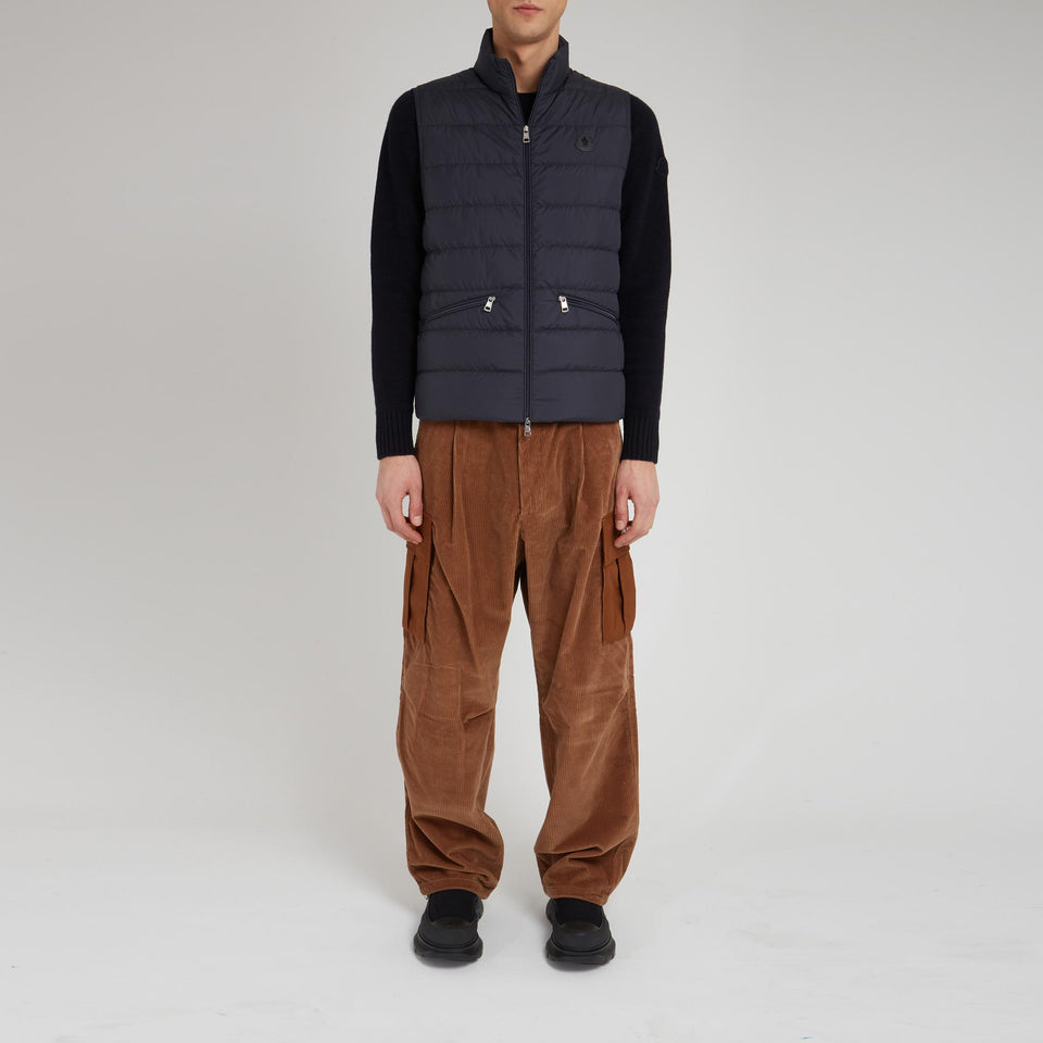 "Treompan" padded vest in blue fabric