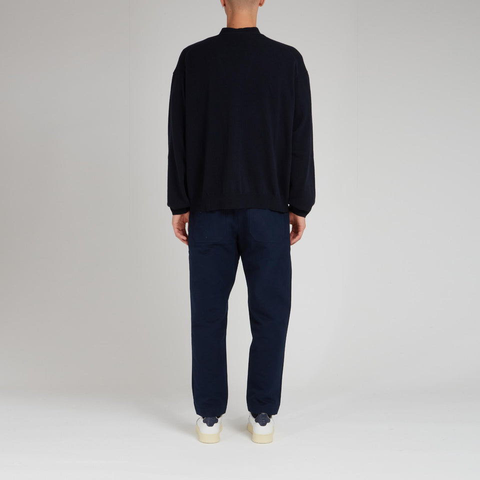 Cardigan in lana blu