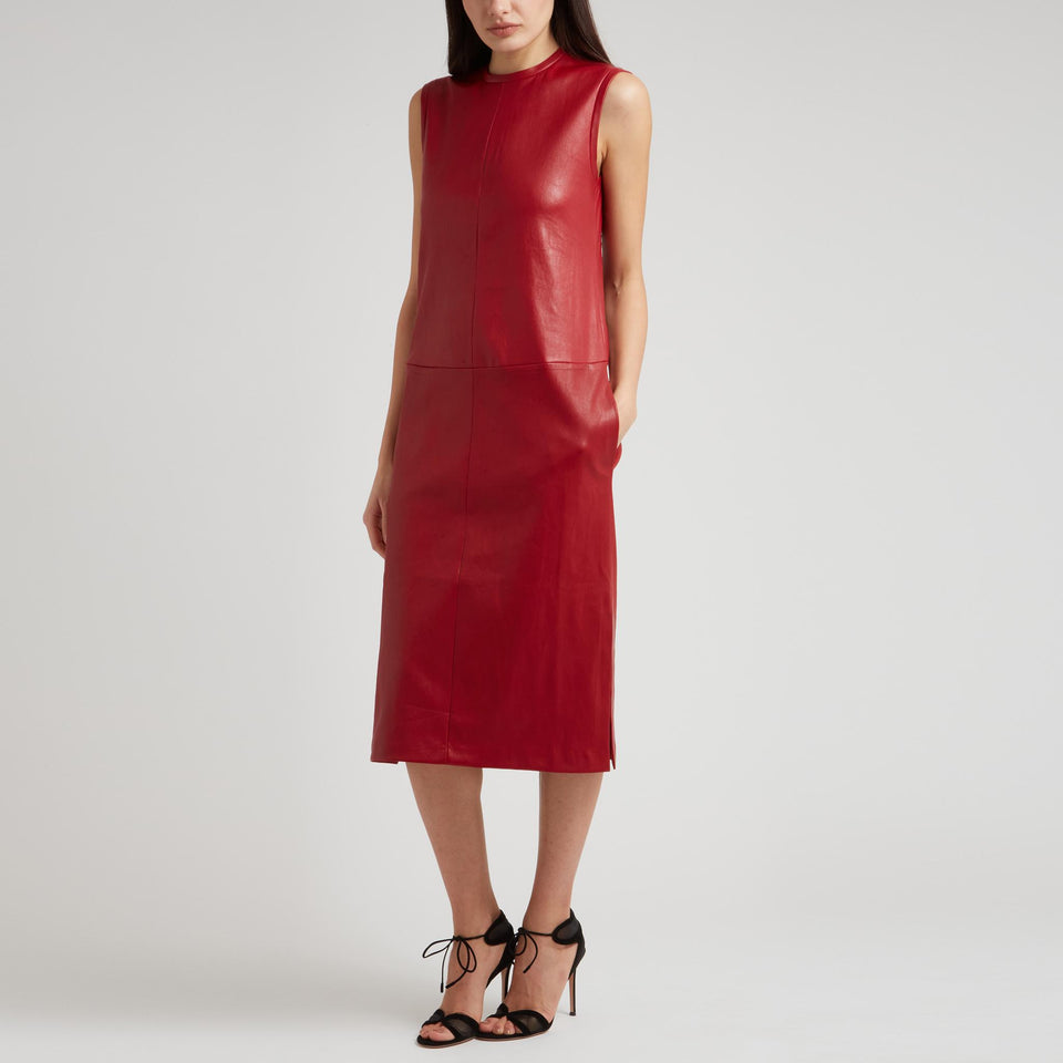"Caro" red leather dress