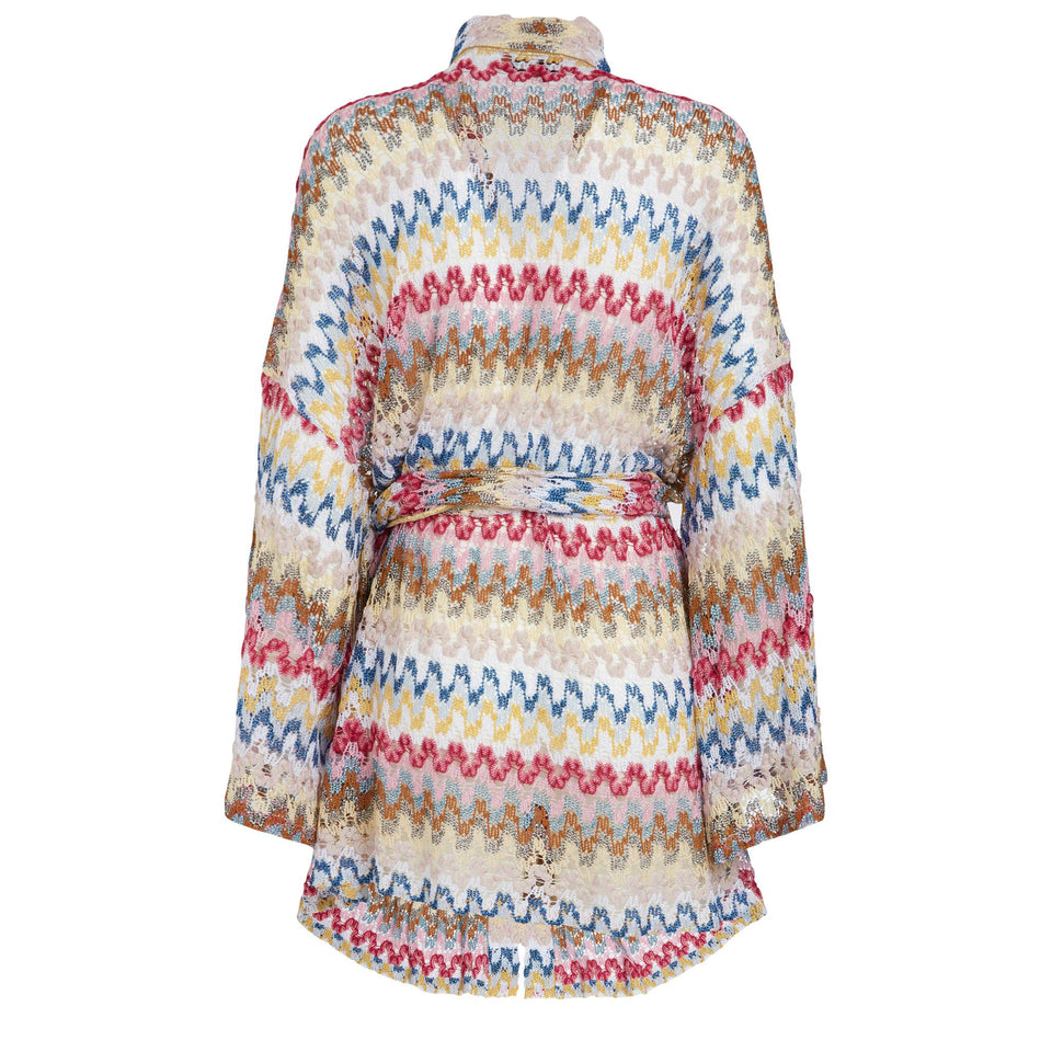 Abito a kimono in tessuto multicolor